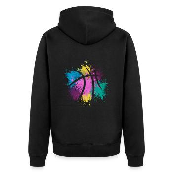 Colorful design for basketball players - Unisex Premium Organic Zip Hoodie - black - Back - Nico (187cm)