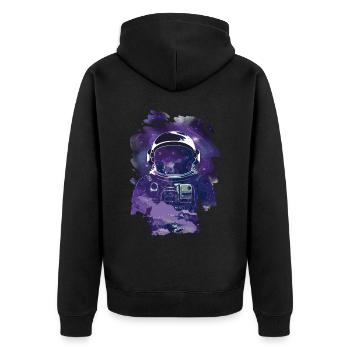 Voie lactée Astronaute Astronomie Galaxy Stars - Veste à capuche bio Premium Unisexe - noir - Dos - Nico (187cm)