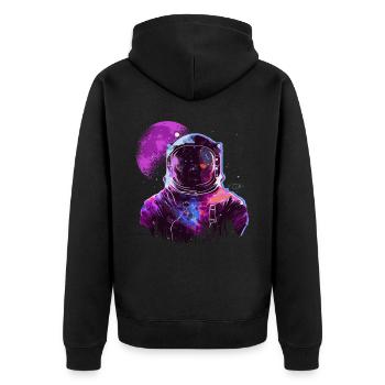 Space Astronaut Vaporwave Spaceman Astronomy Lover - Unisex Premium Bio Zip Hoodie - Schwarz - Hinten - Nico (187cm)