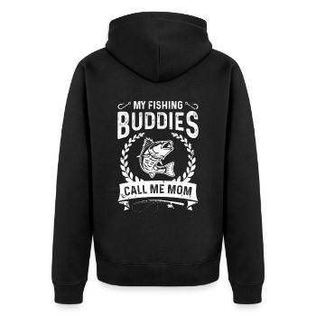 Mes collègues pêcheurs m’appellent maman - Veste à capuche bio Premium Unisexe - noir - Dos - Nico (187cm)