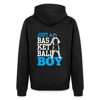 Nur Ein Basketball Junge Basketballspieler Team - Unisex Premium Bio Zip Hoodie - Schwarz - Hinten - Nico (187cm)