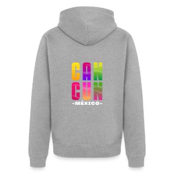 Mexique Cancun Mexicain Cadeau mexicain - Veste à capuche bio Premium Unisexe - gris chiné - Dos - Nico (187cm)