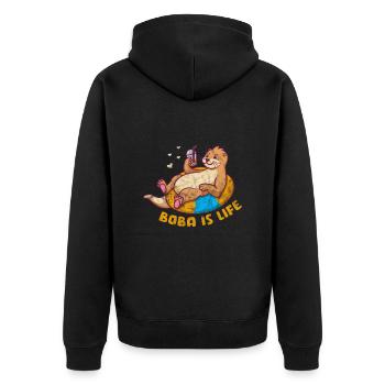 Loutre - Veste à capuche bio Premium Unisexe - noir - Dos - Nico (187cm)