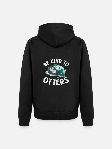 Otter - Unisex Premium Organic Zip Hoodie - black
