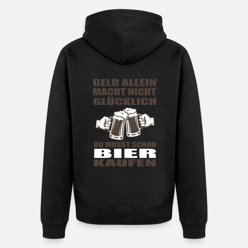 Bier - Unisex Premium Bio Zip Hoodie - Schwarz