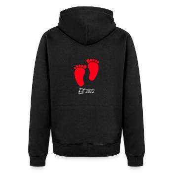 Fille Bébé est 2022 grossesse - Veste à capuche bio Premium Unisexe - noir - Dos - Nico (187cm)