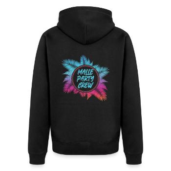 Malle Party Crew Mallorca Urlaub Gruppen - Unisex Premium Bio Zip Hoodie - Schwarz - Hinten - Nico (187cm)