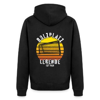 Bolzplatz Legende Fußballer Mannschaft Geburtstag - Unisex Premium Bio Zip Hoodie - Schwarz - Hinten - Nico (187cm)