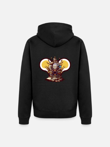 Books Throne of Science - Atheist Atheism - Unisex Premium Organic Zip Hoodie - black