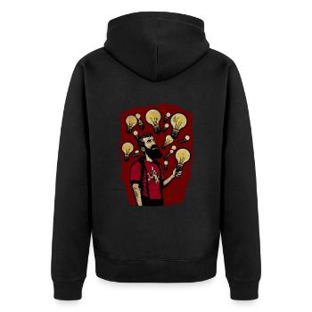 Person Glühbirnen - Atheist Atheismus - Unisex Premium Bio Zip Hoodie - Schwarz - Hinten - Nico (187cm)