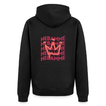 Geburtshelferin Berufsbezeichnung Hebamme - Unisex Premium Bio Zip Hoodie - Schwarz - Hinten - Nico (187cm)