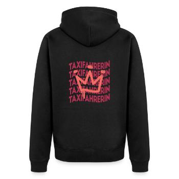 Taxi-Fahrer Berufsbezeichnung Taxifahrerin - Unisex Premium Bio Zip Hoodie - Schwarz - Hinten - Nico (187cm)