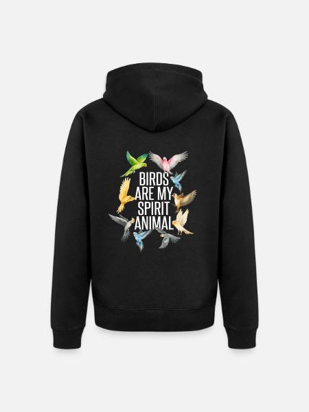 Drôle d’oiseaux - Veste à capuche bio Premium Unisexe - noir