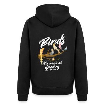 Bird Funny Birder Birding Birdwatching - Unisex Premium Organic Zip Hoodie - black - Back - Nico (187cm)