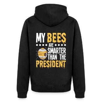 Beekeepers Bees Honey bees Beekeeping - Unisex Premium Organic Zip Hoodie - black - Back - Nico (187cm)