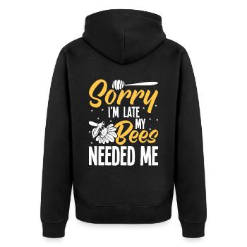Beekeepers Bees Honey bees Beekeeping - Unisex Premium Organic Zip Hoodie - black - Back - Nico (187cm)