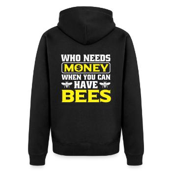 Beekeepers Bees Honey bees Beekeeping - Unisex Premium Organic Zip Hoodie - black - Back - Nico (187cm)