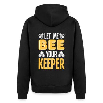 Imker Bienenzüchter Bienen Honigbiene Imkerei - Unisex Premium Bio Zip Hoodie - Schwarz - Hinten - Nico (187cm)
