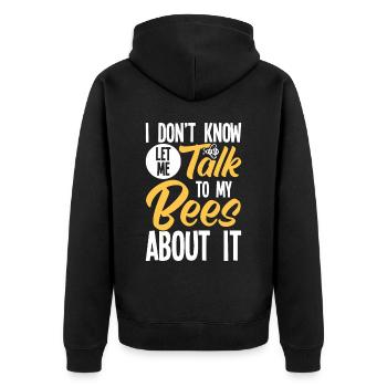 Imker Bienenzüchter Bienen Honigbiene Imkerei - Unisex Premium Bio Zip Hoodie - Schwarz - Hinten - Nico (187cm)