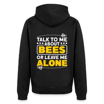 Imker Bienenzüchter Bienen Honigbiene Imkerei - Unisex Premium Bio Zip Hoodie - Schwarz - Hinten - Nico (187cm)