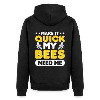 Beekeepers Bees Honey bees Beekeeping - Unisex Premium Organic Zip Hoodie - black - Back - Nico (187cm)