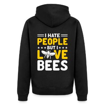 Beekeepers Bees Honey bees Beekeeping - Unisex Premium Organic Zip Hoodie - black - Back - Nico (187cm)