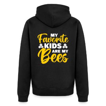 Beekeepers Bees Honey bees Beekeeping - Unisex Premium Organic Zip Hoodie - black - Back - Nico (187cm)