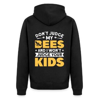 Beekeepers Bees Honey bees Beekeeping - Unisex Premium Organic Zip Hoodie - black - Back - Nico (187cm)
