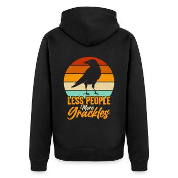 Blackbird Grackle Bird Design pour les ornithologues amateurs - Veste à capuche bio Premium Unisexe - noir - Dos - Nico (187cm)