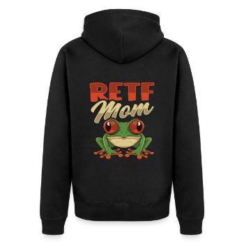 Grenouille aux yeux rouges RETF MOM pour une mère grenouille - Veste à capuche bio Premium Unisexe - noir - Dos - Nico (187cm)