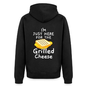 I'm only here foodie for the grilled cheese - Unisex Premium Organic Zip Hoodie - black - Back - Nico (187cm)