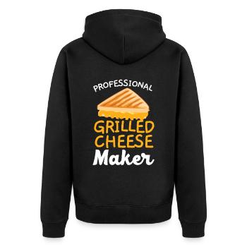 Professional grilled cheese maker Cheesy - Unisex Premium Organic Zip Hoodie - black - Back - Nico (187cm)
