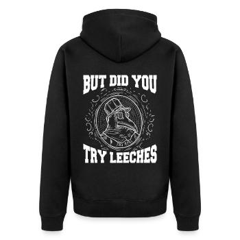 Pestdoktor Mittelalter Doctor Arzt Doktor - Unisex Premium Bio Zip Hoodie - Schwarz - Hinten - Nico (187cm)