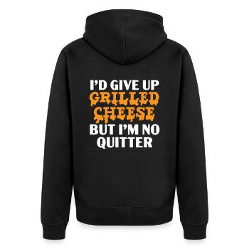 I would give up grilled cheese, but I'm k - Unisex Premium Organic Zip Hoodie - black - Back - Nico (187cm)
