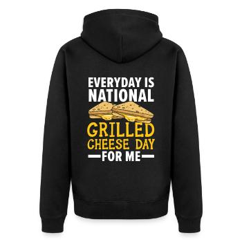 For me, every day is the National Day of Culture. - Unisex Premium Organic Zip Hoodie - black - Back - Nico (187cm)