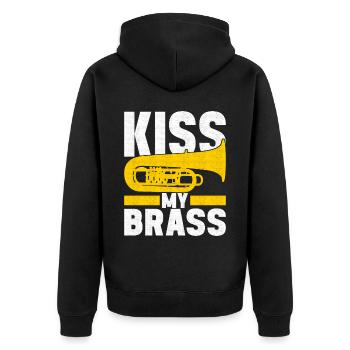 Tuba Tubist - Unisex Premium Bio Zip Hoodie - Schwarz - Hinten - Nico (187cm)