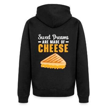 Sweet dreams are made of cheese Grilled cheese - Unisex Premium Organic Zip Hoodie - black - Back - Nico (187cm)