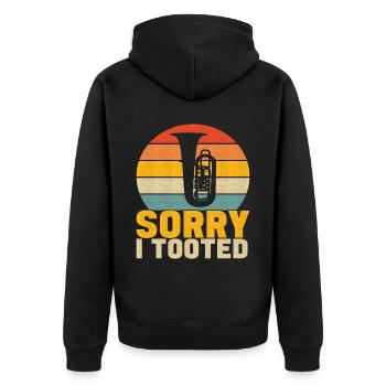 Tuba tuba player - Unisex Premium Organic Zip Hoodie - black - Back - Nico (187cm)