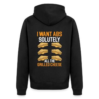 I really want all the grilled cheese cheese - Unisex Premium Organic Zip Hoodie - black - Back - Nico (187cm)