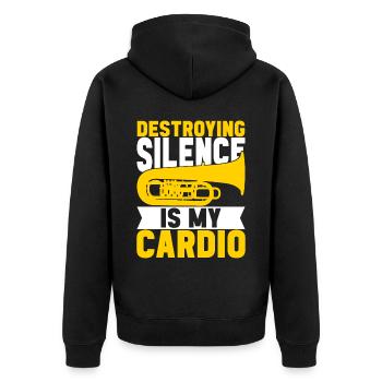 Tuba tuba player - Unisex Premium Organic Zip Hoodie - black - Back - Nico (187cm)