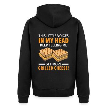 Voices in my head telling me that I am - Unisex Premium Organic Zip Hoodie - black - Back - Nico (187cm)