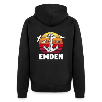 Vacances Emden Mer du Nord - Veste à capuche bio Premium Unisexe - noir - Dos - Nico (187cm)