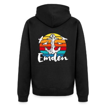 Vacances Emden Mer du Nord - Veste à capuche bio Premium Unisexe - noir - Dos - Nico (187cm)