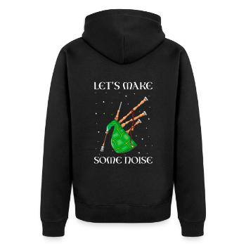 Bagpipe training and bagpipe playing - Unisex Premium Organic Zip Hoodie - black - Back - Nico (187cm)