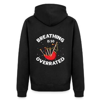 Bagpipes for pipers and Scots - Unisex Premium Organic Zip Hoodie - black - Back - Nico (187cm)