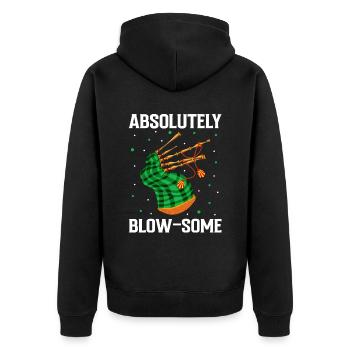 Bagpipe teacher quote and bagpipe players - Unisex Premium Organic Zip Hoodie - black - Back - Nico (187cm)