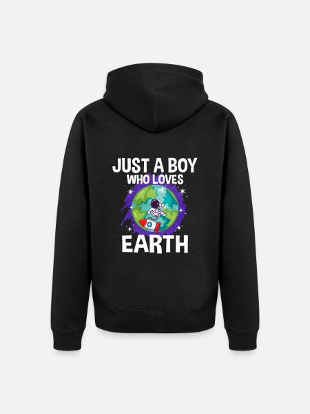 Earth Planet Gift - Unisex Premium Organic Zip Hoodie - black