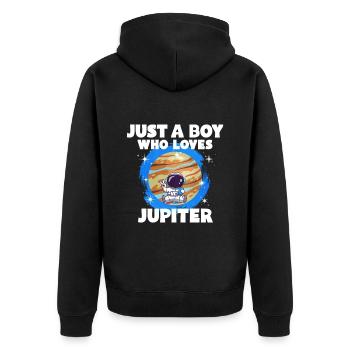 Jupiter Planet Gift - Unisex Premium Organic Zip Hoodie - black - Back - Nico (187cm)