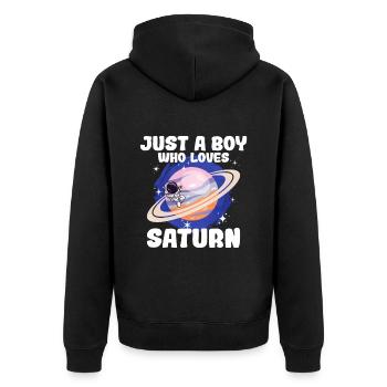 Cadeau de la planète Saturne - Veste à capuche bio Premium Unisexe - noir - Dos - Nico (187cm)