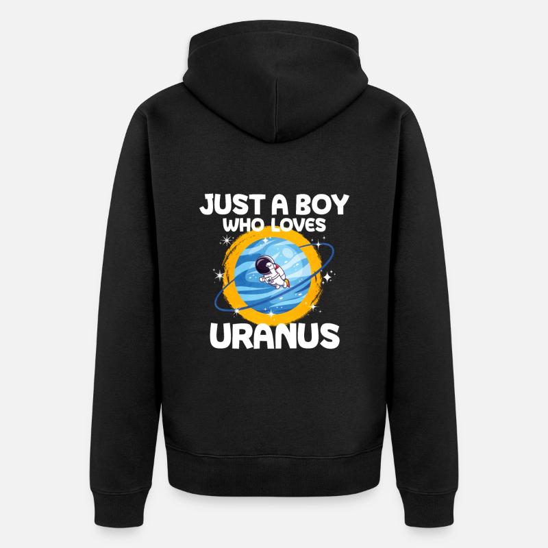 Cadeau de la planète Uranus - Veste à capuche bio Premium Unisexe - noir